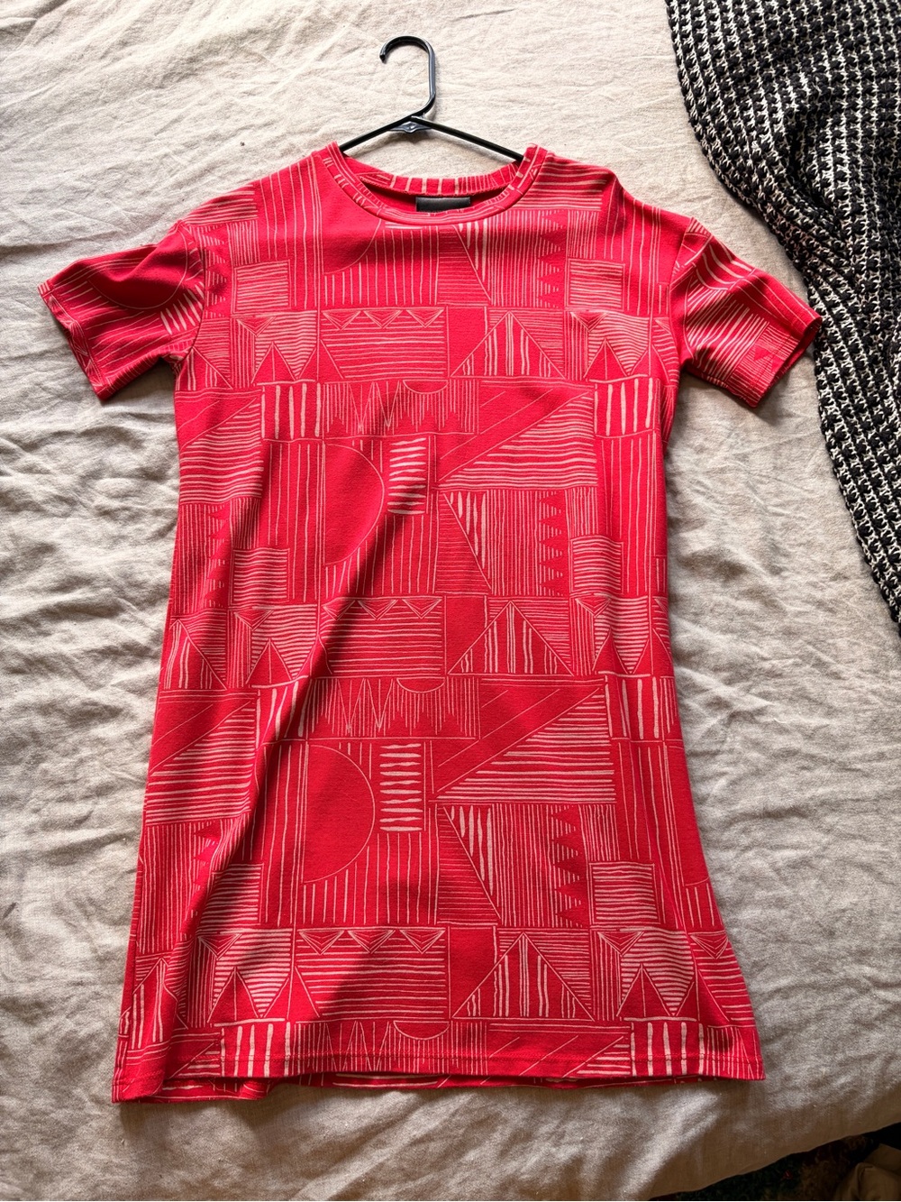 Nooworks Red Geometric Print shirt dress